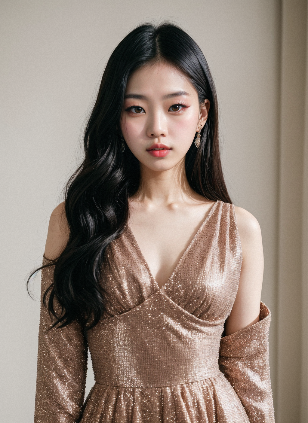 00879-1220286126-film grain, cinematic light, kpop BLACKPINK, portrait of a beautiful Asian woman wearing a armored dress, grey dress, detailed s.png